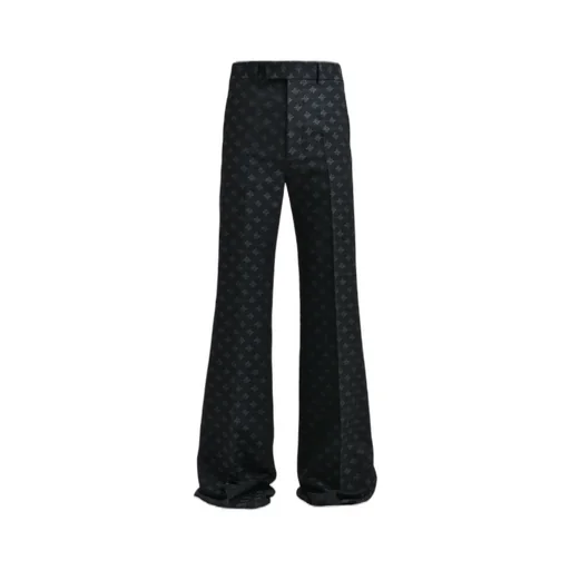 Ma Quad Jacquard Creased Flare / Blk