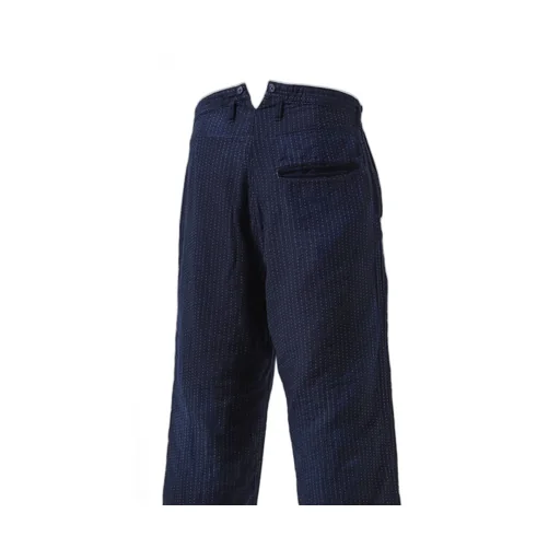 Sashiko Stripe French Wide Pants / Blu