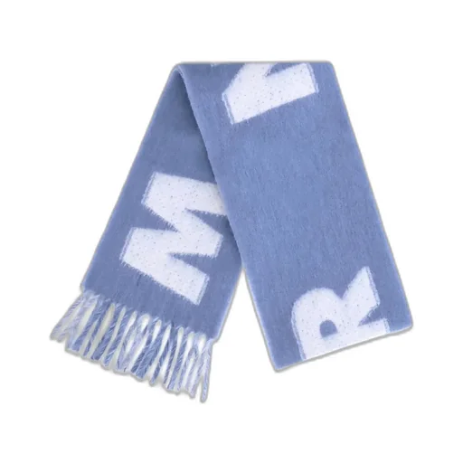 Marni Logo Patch Fringed Scarf