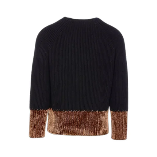 Marni Panelled Logo Embroidered Jumper