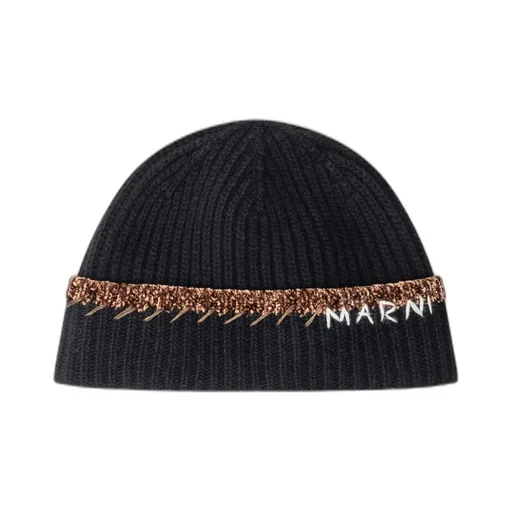 Marni Logo Embroidered Knitted Beanie