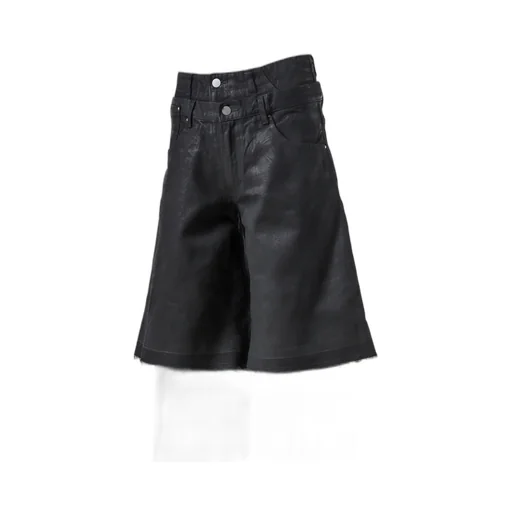 Double Layered Baggy Denim / Waxed Blk
