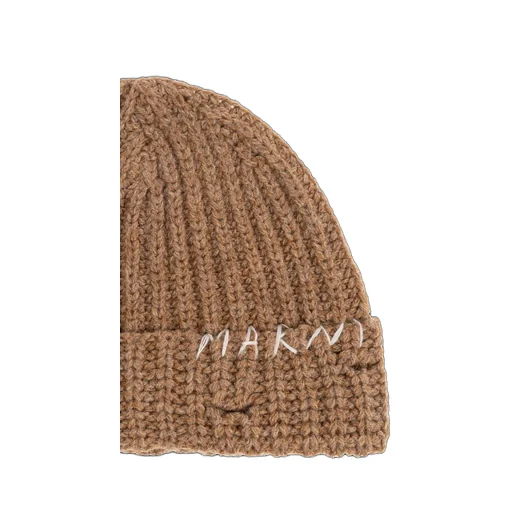 Marni Logo Embroidered Knitted Beanie
