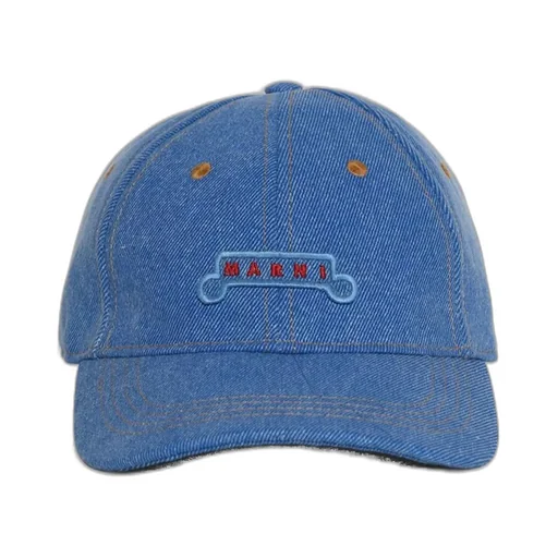 Marni Logo Embroidered Denim Baseball Cap