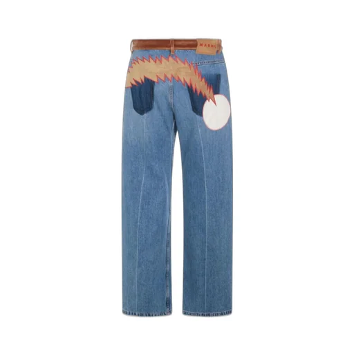 Marni X Slawn & Soldier Velvet Waistband Denim Trousers