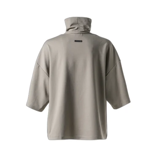 High Neck Short Sleeve Shirt /Dusty Beige