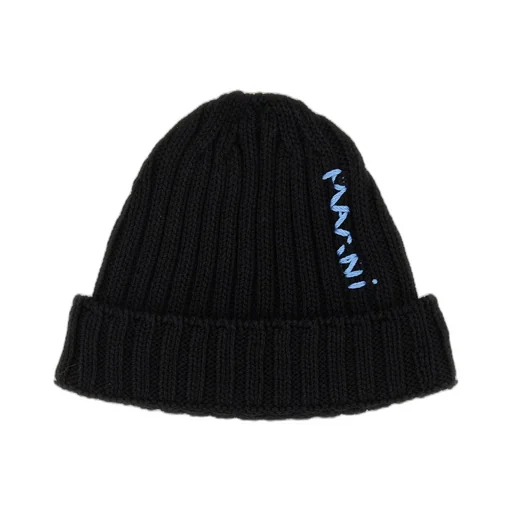 Marni Logo-Embroidered Turn-Up Brim Beanie