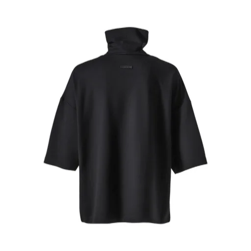 High Neck Short Sleeve Shirt /Blk