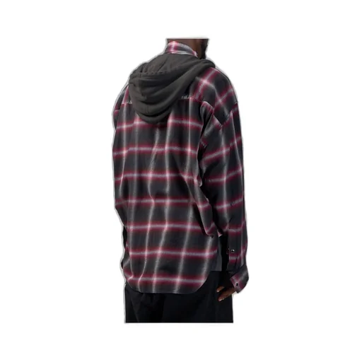 Maison Mihara Yasuhiro Hoodie Combine Checkered Shirt