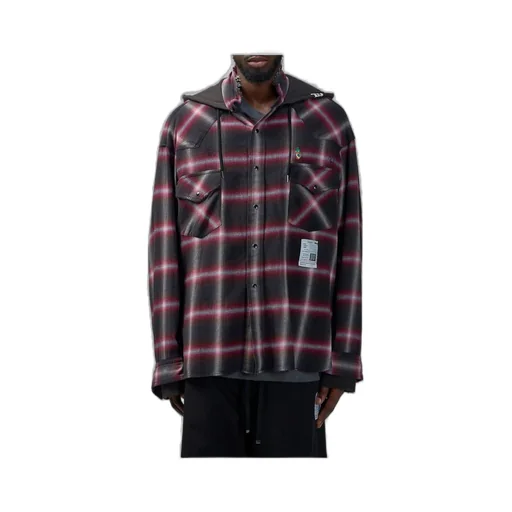 Maison Mihara Yasuhiro Hoodie Combine Checkered Shirt