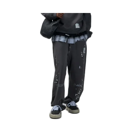 Maison Mihara Yasuhiro Embellished Distressed Sweat Pants