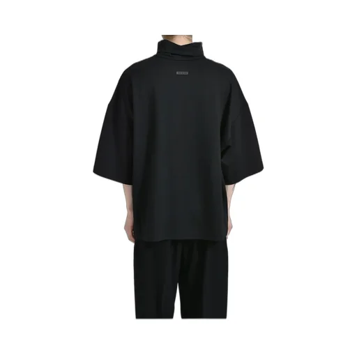 High Neck Short Sleeve Shirt /Blk