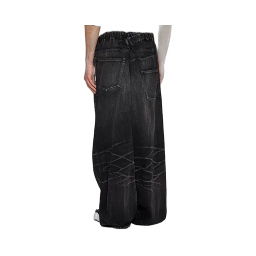 Maison Mihara Yasuhiro Logo-Patch Off-Centre Whiskered Jeans