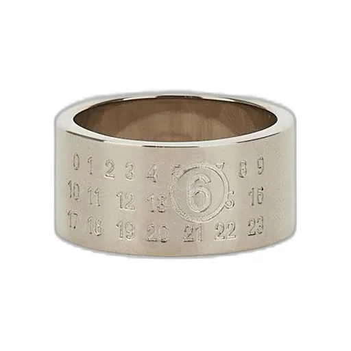 Mm6 Maison Margiela Minimal Logo Engraved Ring