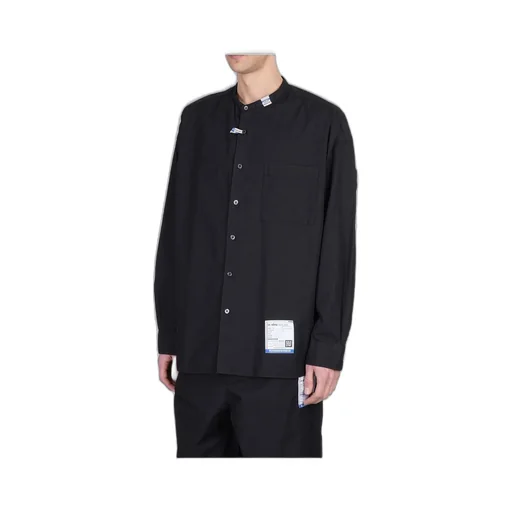 Maison Mihara Yasuhiro Logo Patch Curved Hem Shirt