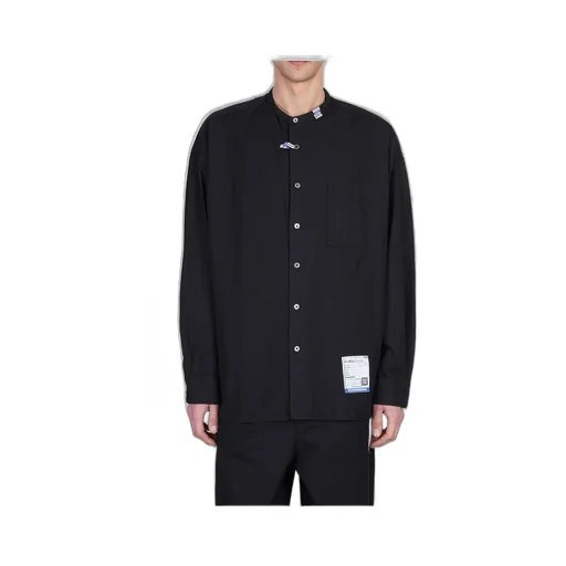 Maison Mihara Yasuhiro Logo Patch Curved Hem Shirt