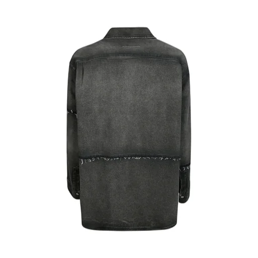 Mm6 Maison Margiela Raw-Cut Curved Hem Shirt