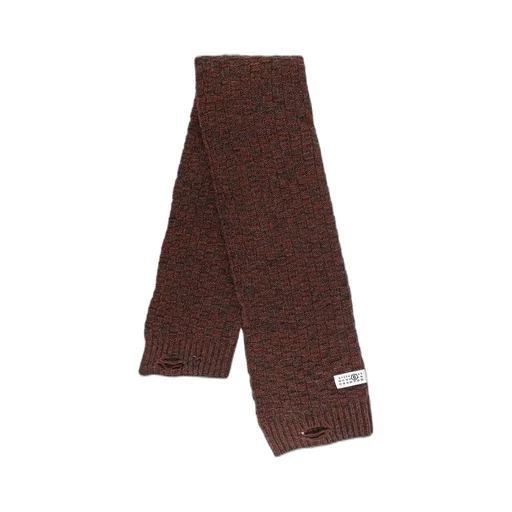 Mm6 Maison Margiela Logo Patch Knitted Scarf