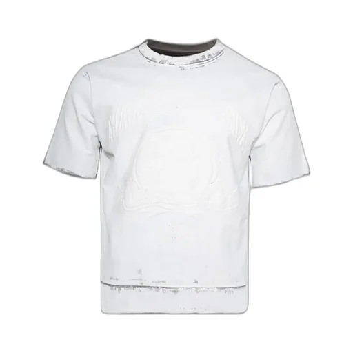 Mm6 Maison Margiela Logo Embroidered Ribbed Hem T-Shirt