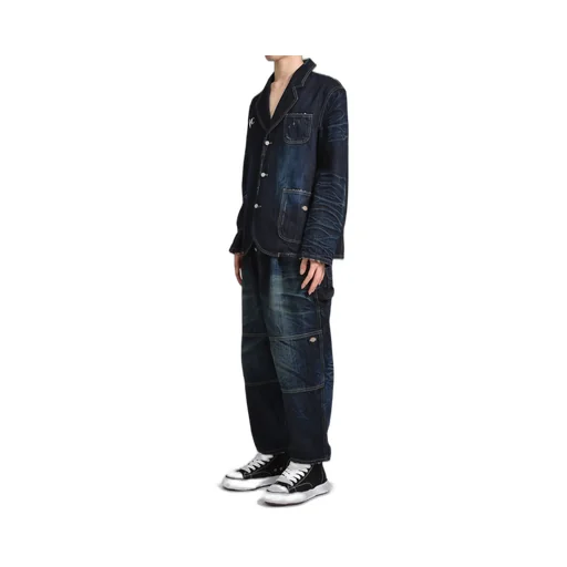 Double Knee Denim Pants / Blu
