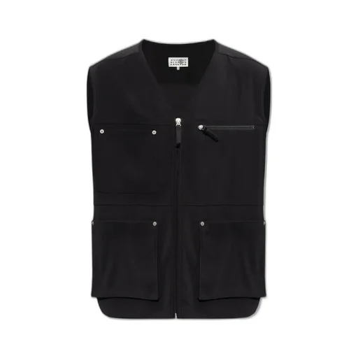 Mm6 Maison Margiela Zip-Up V-Neck Gilet