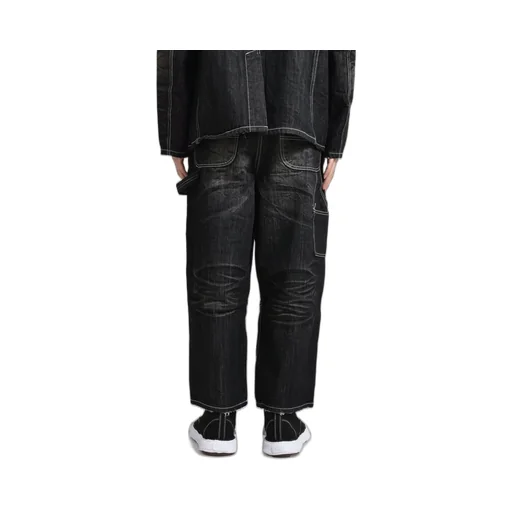 Double Knee Denim Pants / Black
