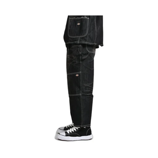 Double Knee Denim Pants / Black
