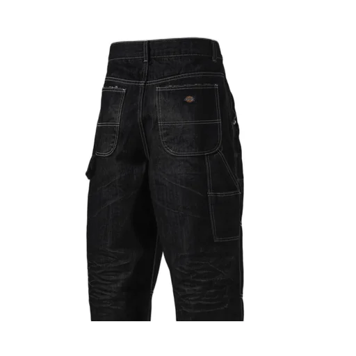 Double Knee Denim Pants / Black