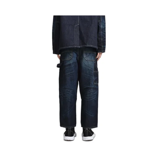 Double Knee Denim Pants / Blu