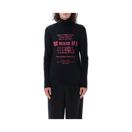 Mm6 Maison Margiela High Neck Logo Printed Top