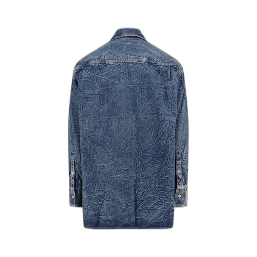 Mm6 Maison Margiela Pittsburgh Crease Button-Up Denim Shirt
