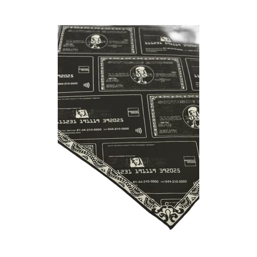 Black Card Silk Scarf / Blk