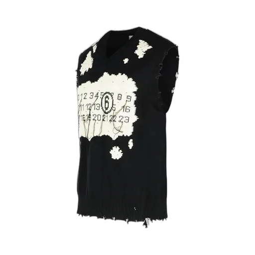 Mm6 Maison Margiela Numbers-Motif Knitted Vest