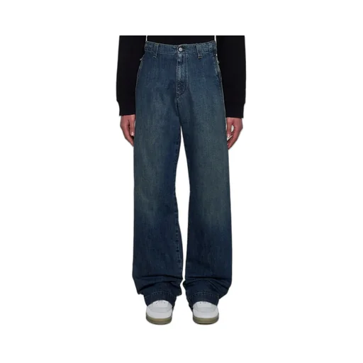 Mm6 Maison Margiela Zip-Detailed Wide-Leg Jeans