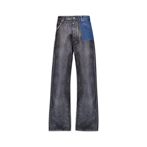 Mm6 Maison Margiela Logo-Patch Panelled Straight-Leg Jeans