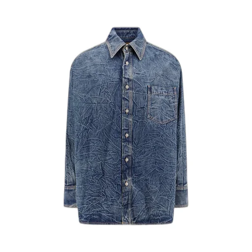 Mm6 Maison Margiela Pittsburgh Crease Button-Up Denim Shirt
