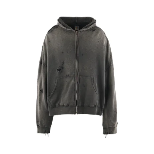 Hoodie/Dbl-Fc Zip / Blk
