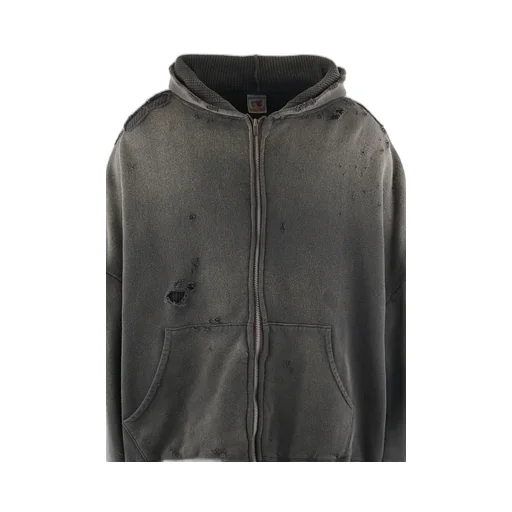 Hoodie/Dbl-Fc Zip / Blk
