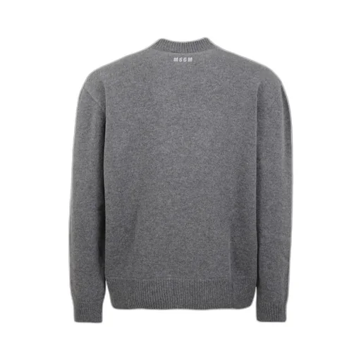 Msgm Mushroom Intarsia Knit Crewneck Jumper