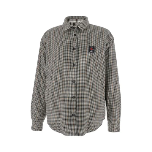 Msgm Logo Embroidered Checked Reversible Shirt