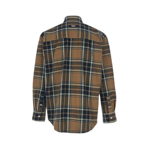 Msgm Long Sleeved Checked Shirt