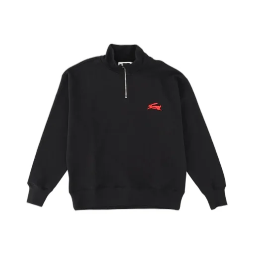Msgm Follow The Rabbit Embroidered Turtleneck Jersey Sweatshirt