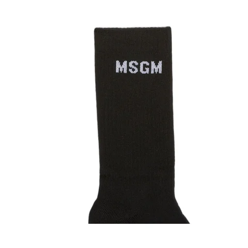 Msgm Logo Jacquard Ribbed Socks