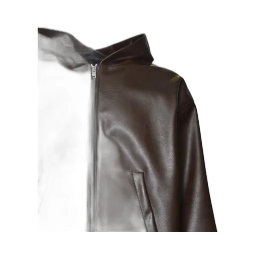 Msgm Textured Faux Leather Hooded Jacket