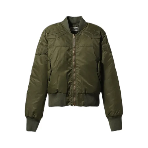 Satin Ma-1 Moto Jacket / Grn