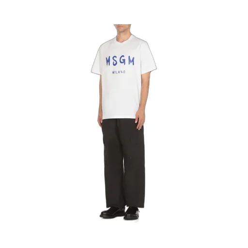 Msgm Logo Printed Crewneck T-Shirt