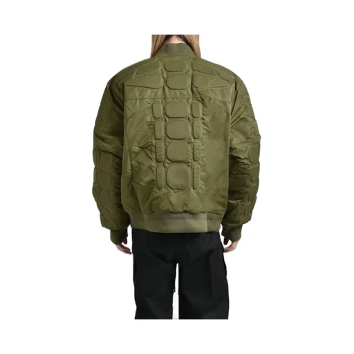 Satin Ma-1 Moto Jacket / Grn