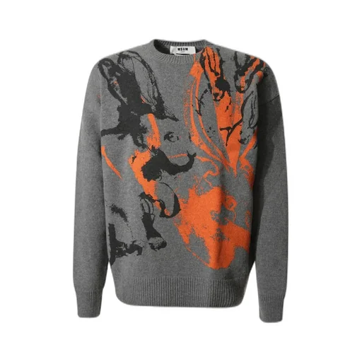 Msgm Sketched Bunnies Print Sweater