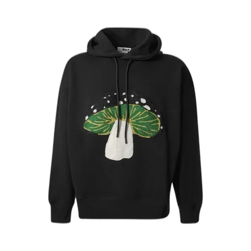 Msgm I Love Mushrooms Patch And Quote Hoodie