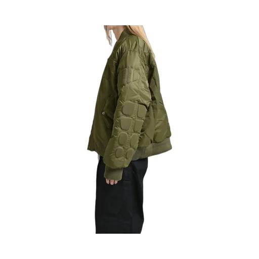 Satin Ma-1 Moto Jacket / Grn